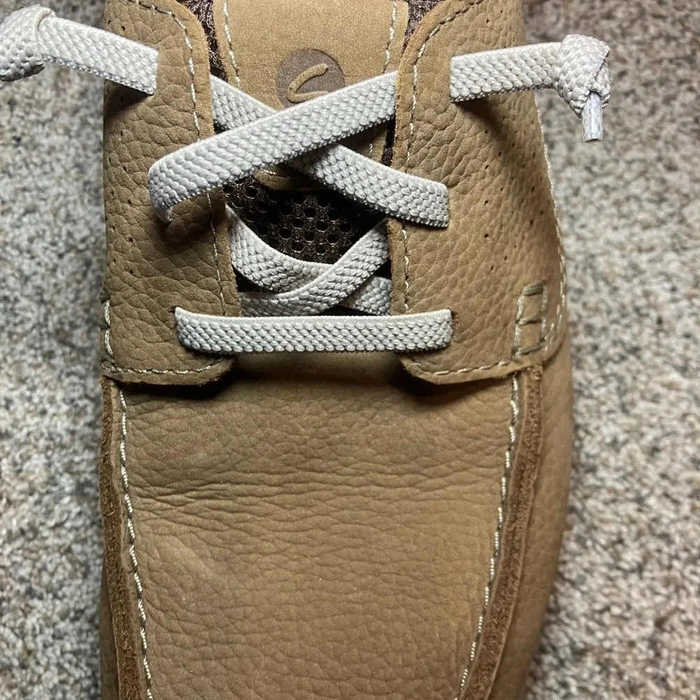 Clarks Gorwin Moc Men Dark Sand Nubuck Leather Boat Shoes Loafers Size 9 M